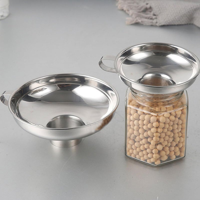 Stainless Steel Mini Funnels 5Pcs Wide Mouth for Kitchen Jam Oil Liquid Dispensing - Image 3